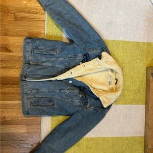 Topshop Denim Sherpa Lined Jacket
